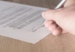 Photo of a signed contract